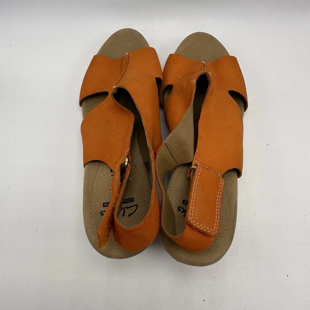 Clarks Orange Wedge Sandals